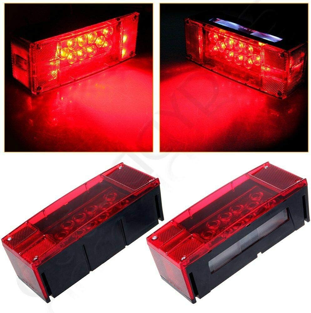Left+Right/over 12 LED super diodes for each light/AUTO 2PCS 12V LED Submersible Low Profile Rectangular Trailer Lights