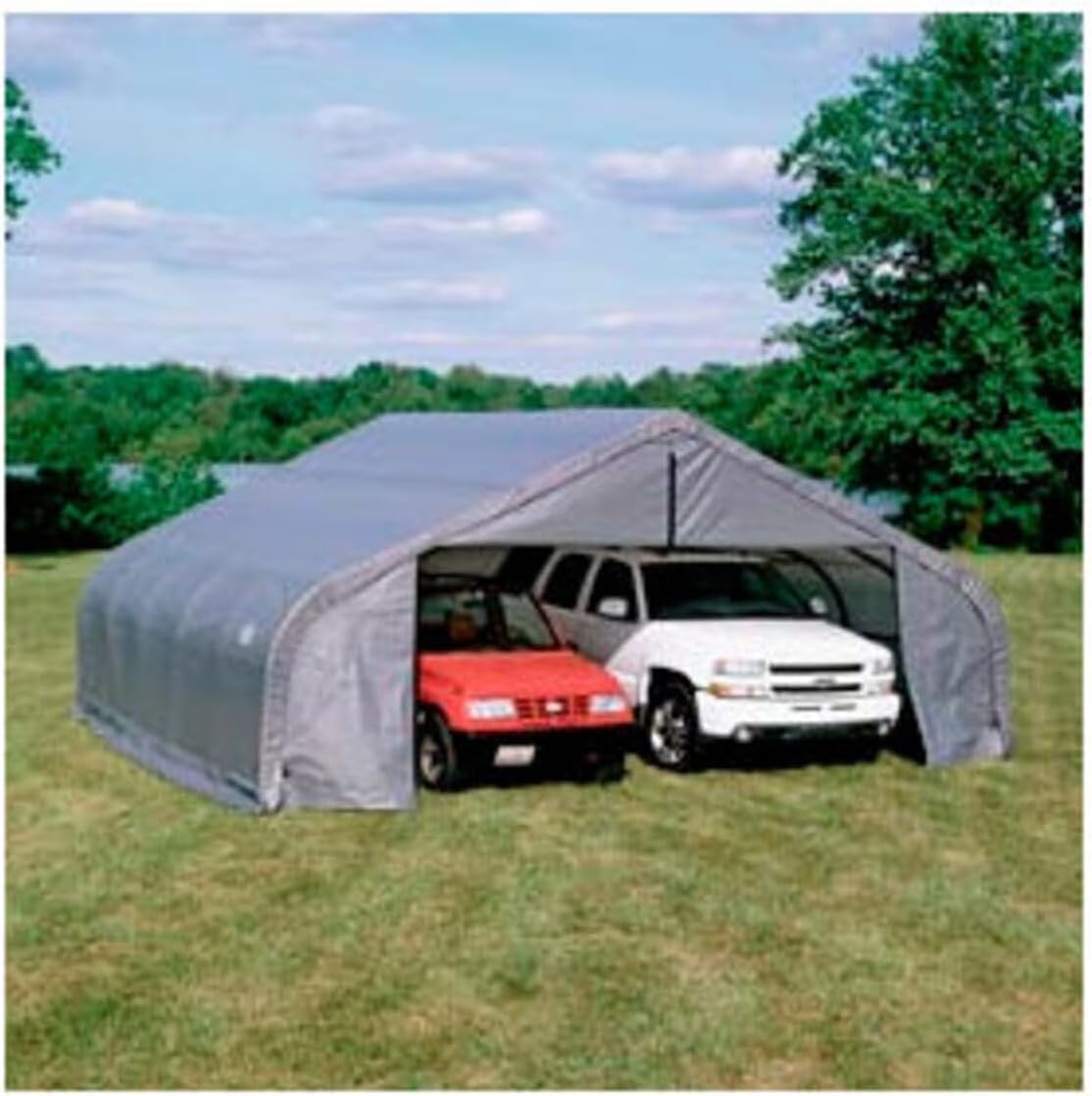 ShelterLogic 82143 Grey 22'x24'x12' Peak Style Shelter