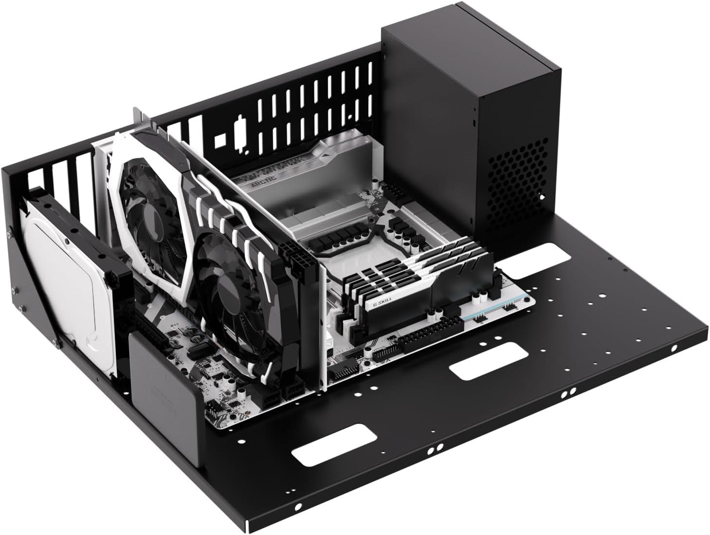 PC Test Bench, Open Air PC Case, ATX Open Frame Computer Chassis, DIY Techbench PC Case for EATX ATX MATX ITX
