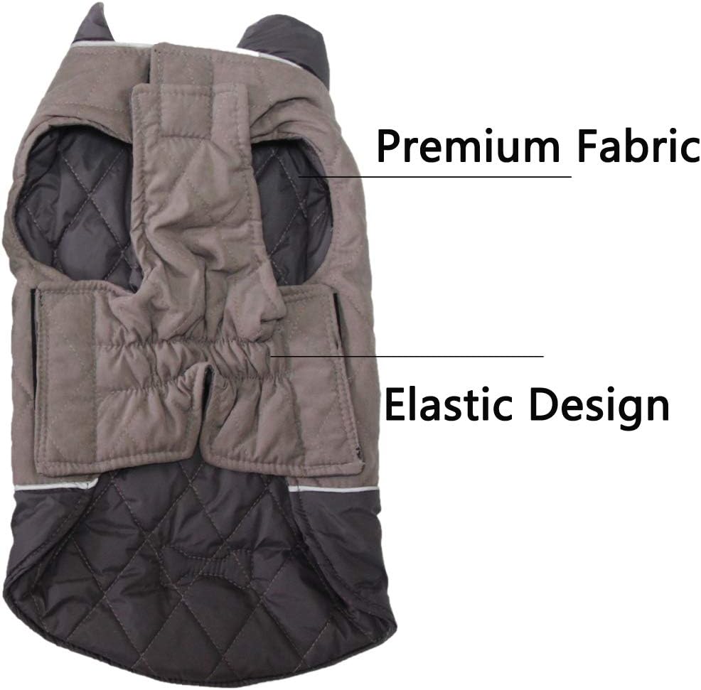Vecomfy Reversible Dog Coat for Small Dogs with 2 Leash Openings
