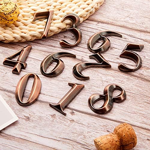 Jetec 10 Pieces 3D Mailbox Numbers 0-9 Self Adhesive 2 Inch Address Numbers Stickers Door House Style Street Mailbox Sign for Apartment Home and