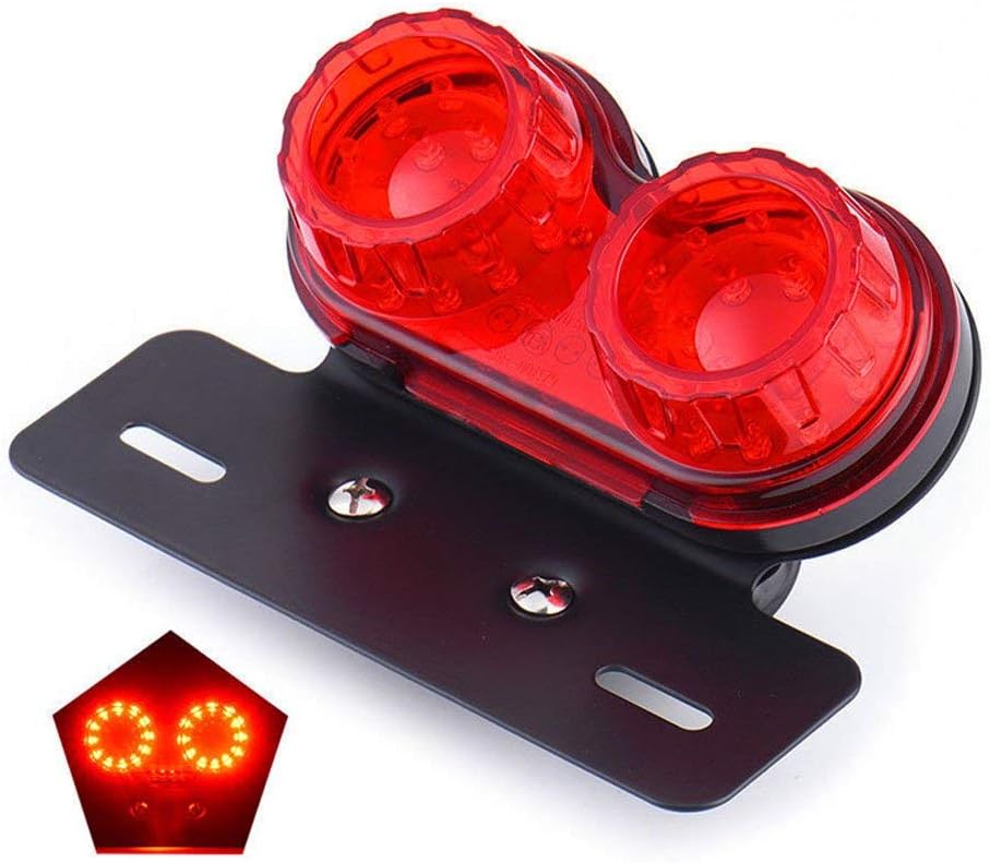 ANKIA 40-LED 40W Motorcycle Tail Light Integrated Running Lamp | Brake&Turn Signal Light with License Plate Bracket for Harly Motorcycle Street Bike Cruiser Chopper (Black)