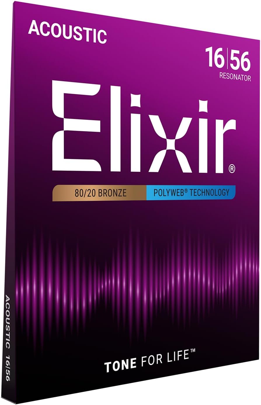 Elixir Strings, Acoustic Guitar Strings, 80/20 Bronze with POLYWEB Technology, Longest-Lasting Warm Tone with Comfortable Feel, 6 String Set