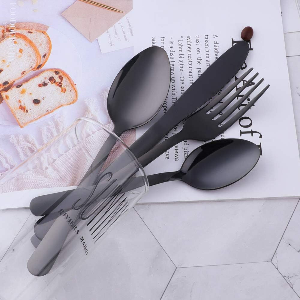 BuyGo Rainbow Silverware Set Flatware Set Stainless Steel Colorful Dinnerware Set 16-Piece Multicolor Cutlery Set, Service for 4