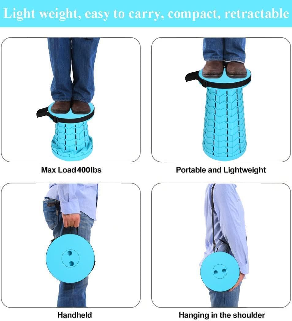 Fishboy Collapsible Stool for Adults, Portable Folding Camping Seat, 400lbs