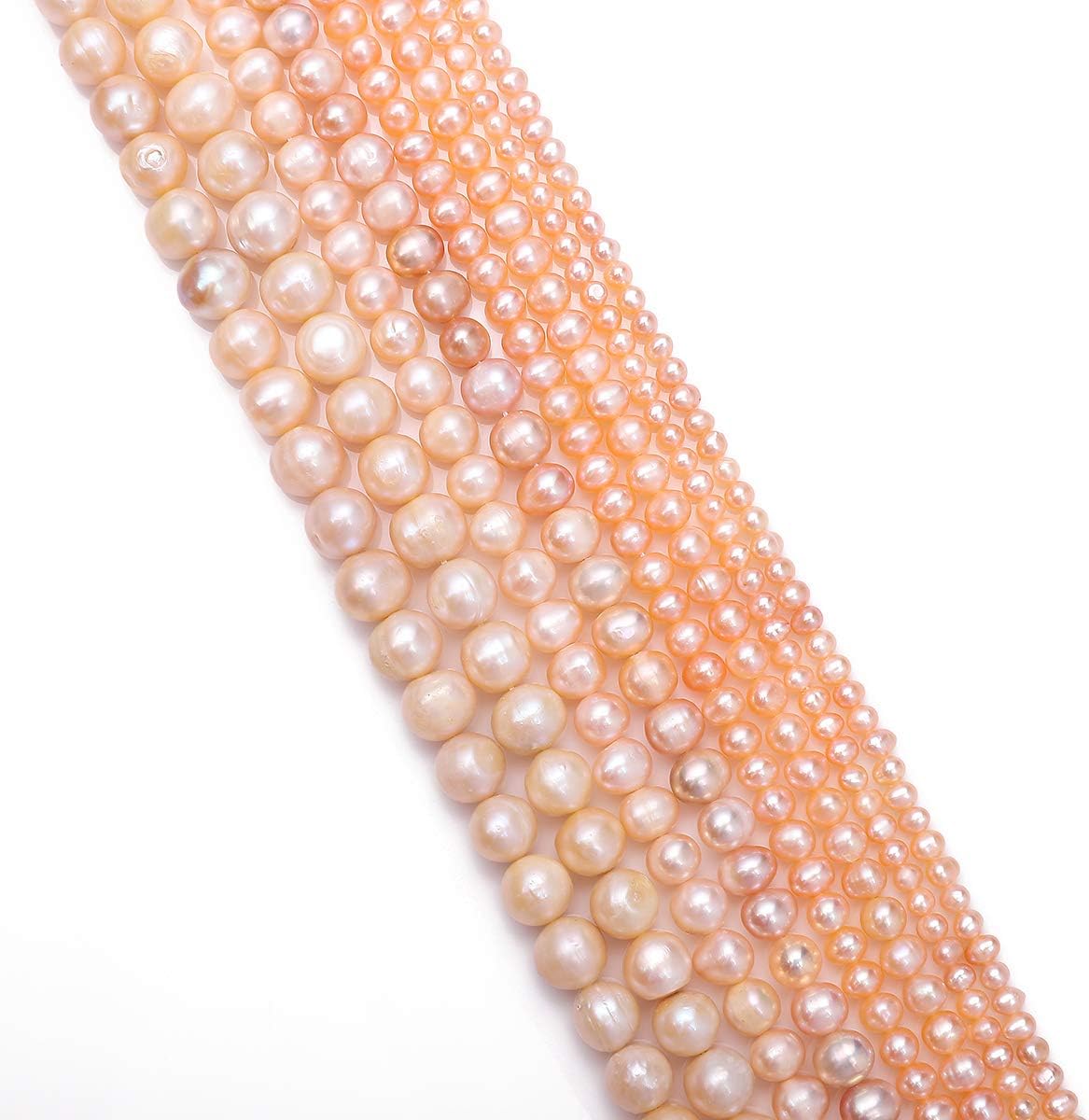 BEADIA Natural Pearl Beads Side Hole 7-8mm Purple Freshwater Cultured Loose Gemstone Beads for DIY Jewelry Making 13.8''/Strand