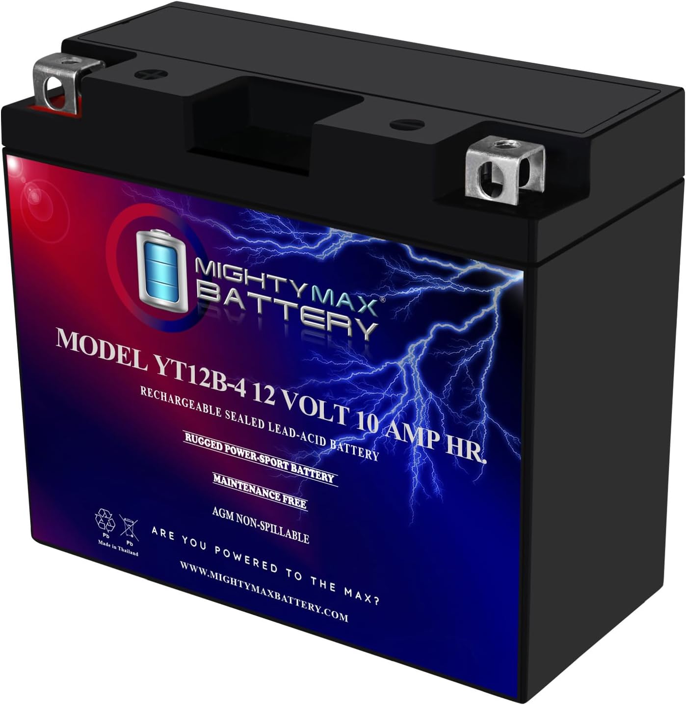 Mighty Max Battery YTZ12S -12 Volt 11 AH, 210 CCA, Rechargeable Maintenance Free SLA AGM Motorcycle Battery