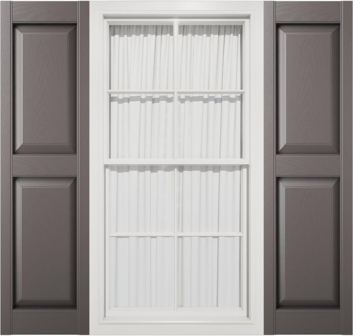 Mid America 00021247002 Standard Size Williamsburg Double Panel Vinyl Shutters, w/Installation Shutter-Lok's & Matching Screws (Per Pair), 002, 12"W x 47"H, Black