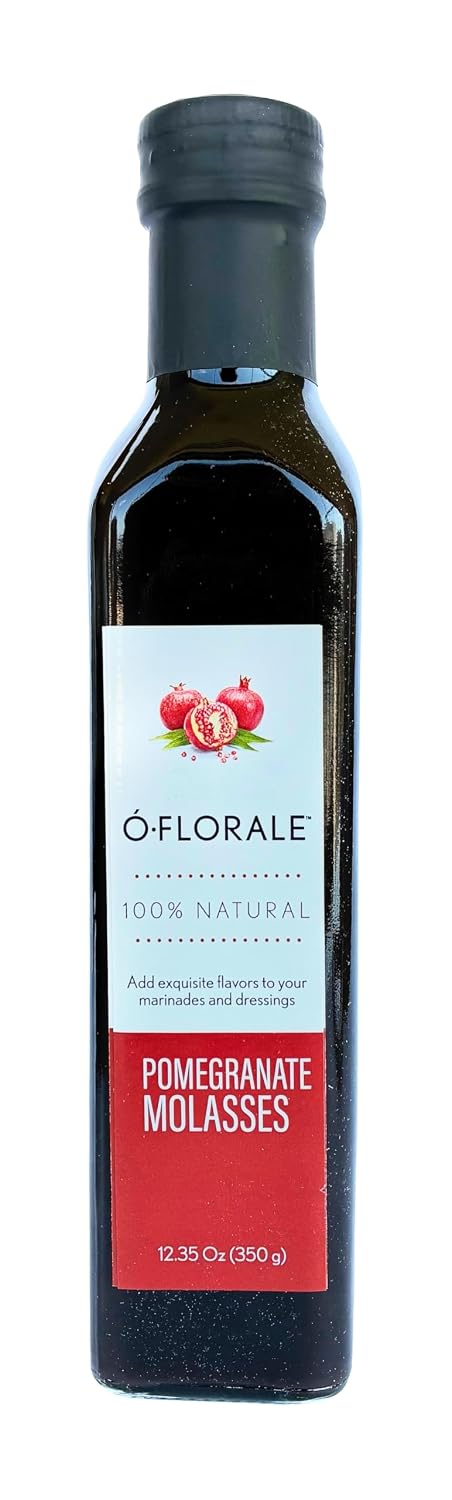 OFLORALE Pomegranate Molasses, 12.35 oz, 100% Natural, No Added Sugar, for Glazing, Dressings and Marinades