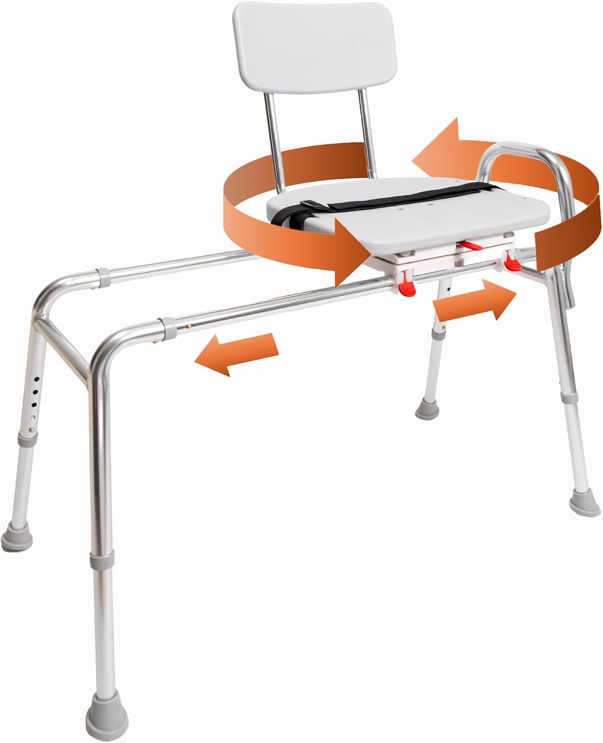 Tub Transfer Bench with Swivel Seat, for Elderly & Disabled, Standard | Eagle Health Supplies Sliding Shower Chair for Inside Shower, FSA/HSA eligible, Height Adjustable, 77662