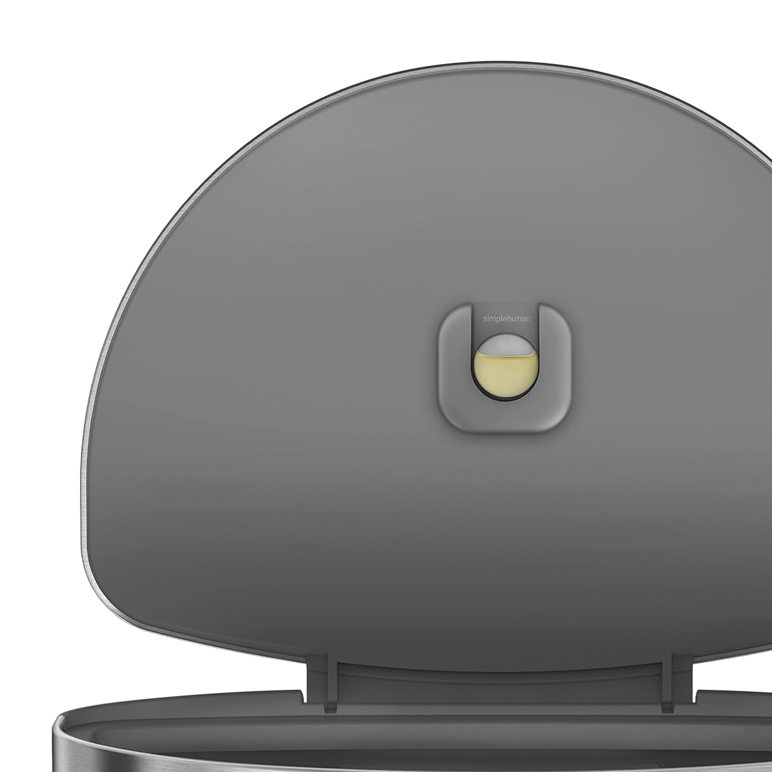 simplehuman 45 Liter / 12 Gallon Semi-Round Automatic Sensor Trash Can, Brushed Stainless Steel