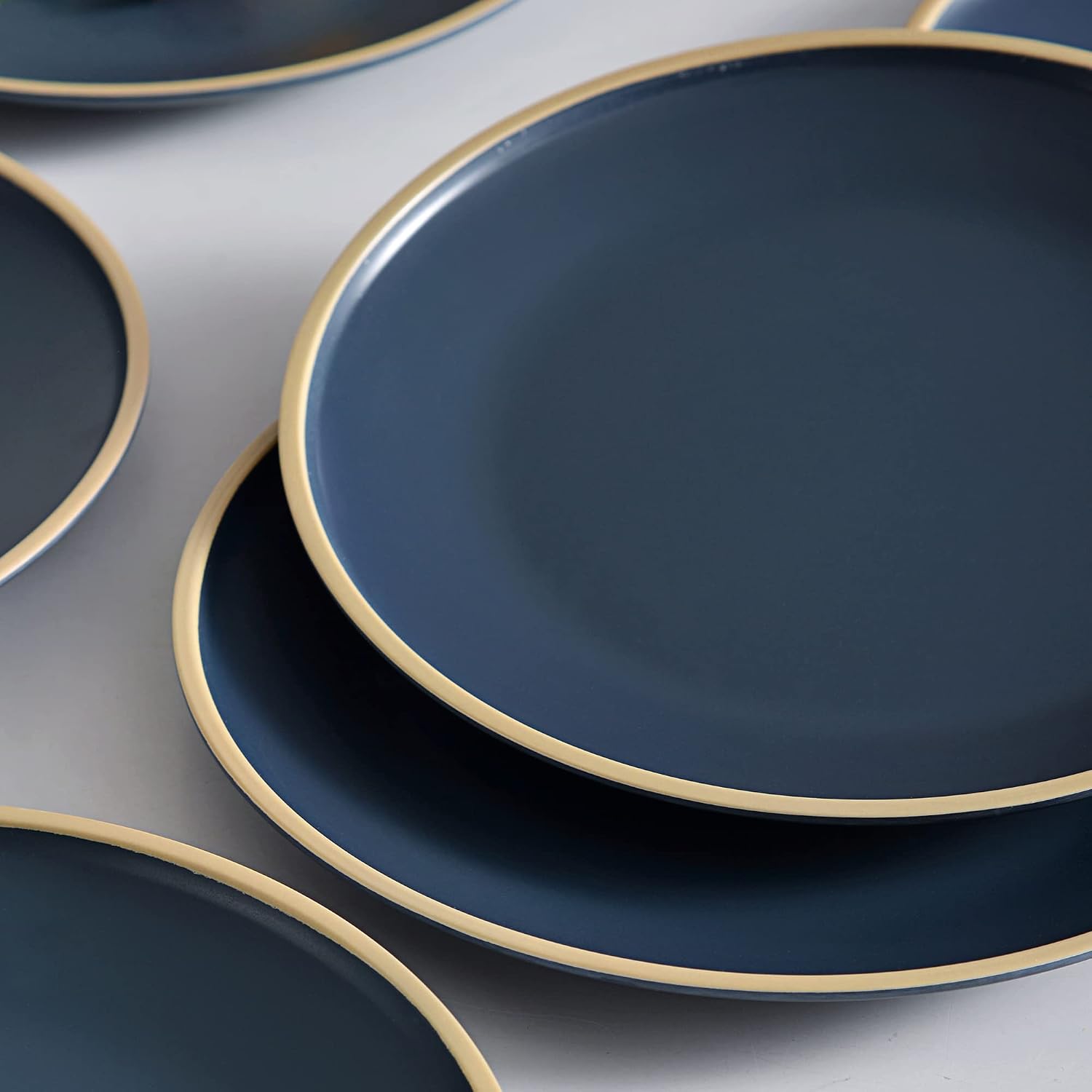 Melamine Dinnerware Sets, Plates and Bowls Sets 12 Pcs, Melamine Plates, Dish Set for 4, Unbreakable Dinnerware Set for Party, BPA Free