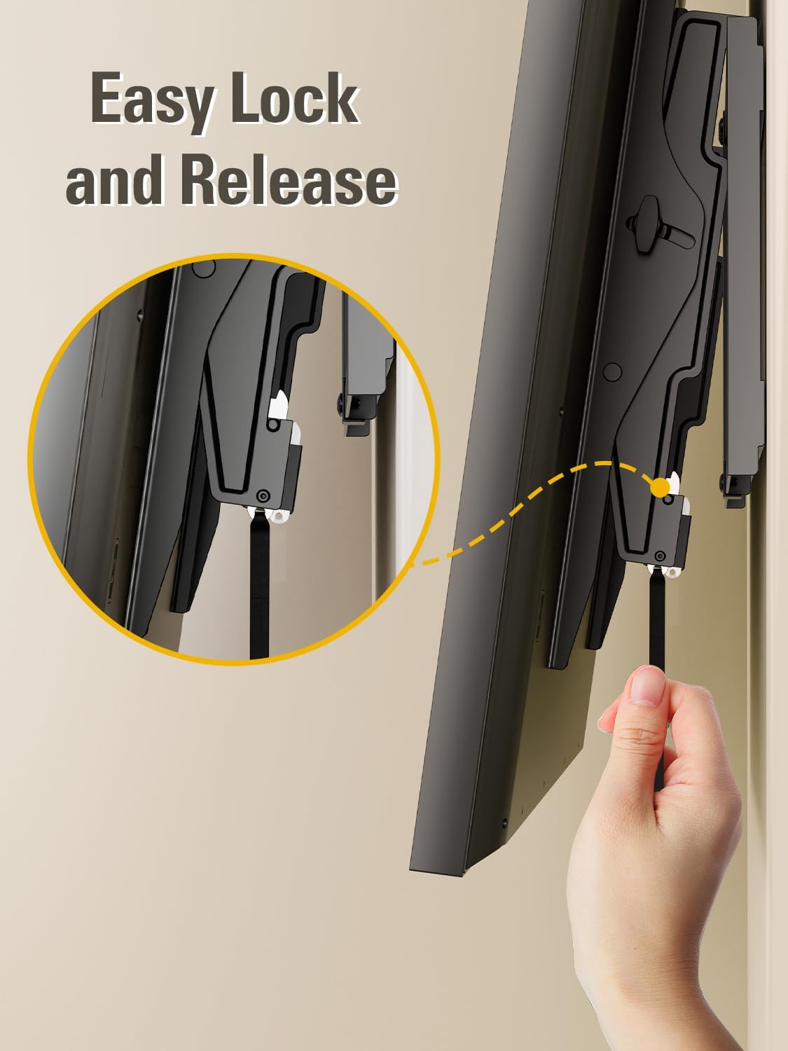 Mounting Dream Tilting TV Wall Mount for Most 37-90 Inch TVs up to 132lbs | Low Profile TV Mount Fits 16", 18", 24" Studs, Max VESA 600x400mm, Wall Mount TV Bracket with Quick Lock & Release, MD2268-LK