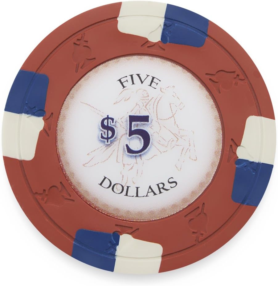 Claysmith Gaming Pack of 50 Poker Knights Poker Chips, Heavyweight 13.5-gram Clay Composite