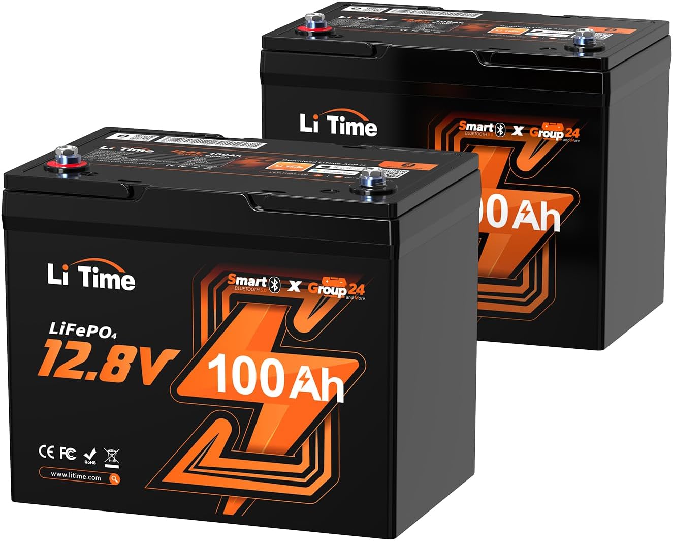 Litime 12V 50Ah LiFePO4 Trolling Motor Battery for Marine RV Solar Camper