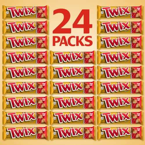 TWIX Full Size Milk Chocolate Caramel Cookie Candy Bars, Bulk, 36 ct | Crunchy cookie and chewy caramel in full size bars individually wrapped, for party favors, sharing, movie nights, gift box