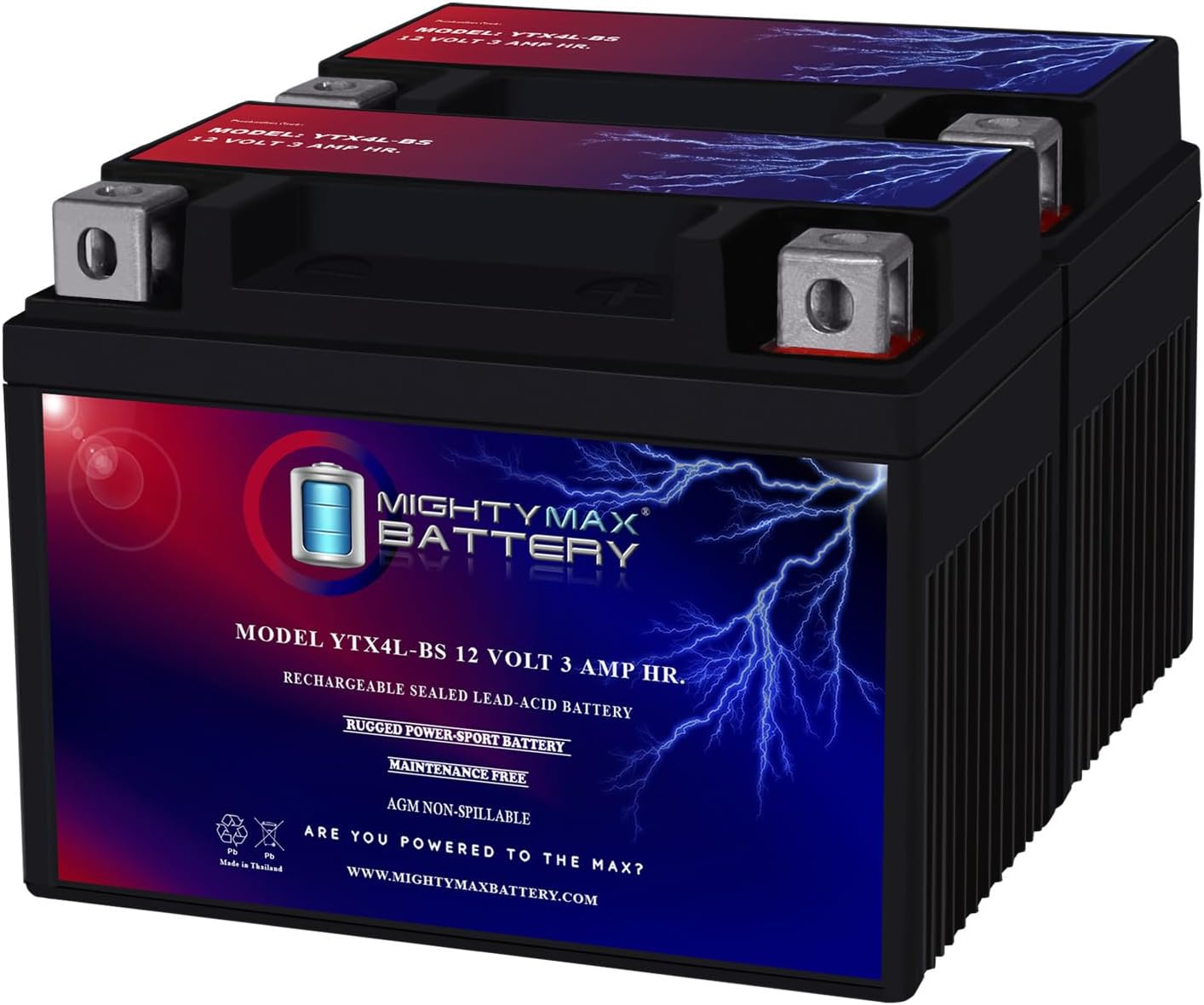 Mighty Max Battery YTX4L-BS Replacement for 1999-03 E-Ton AXL, TXL, NXL, RXL 50 and 90cc