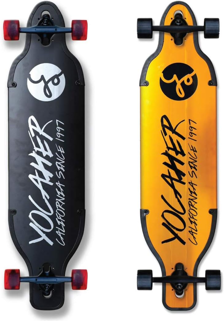Aluminum Gold or Black Skateboards Longboard Drop Through Deck ONLY or Complete Long Board, for Boys, Girls, Kids, Teens and Adults and for Beginners to Professionals