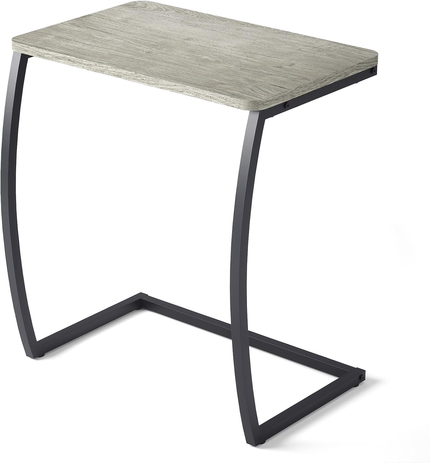 SRIWATANA Walnut C Shaped Side Table, Vintage End Table for Sofa Couch Bed
