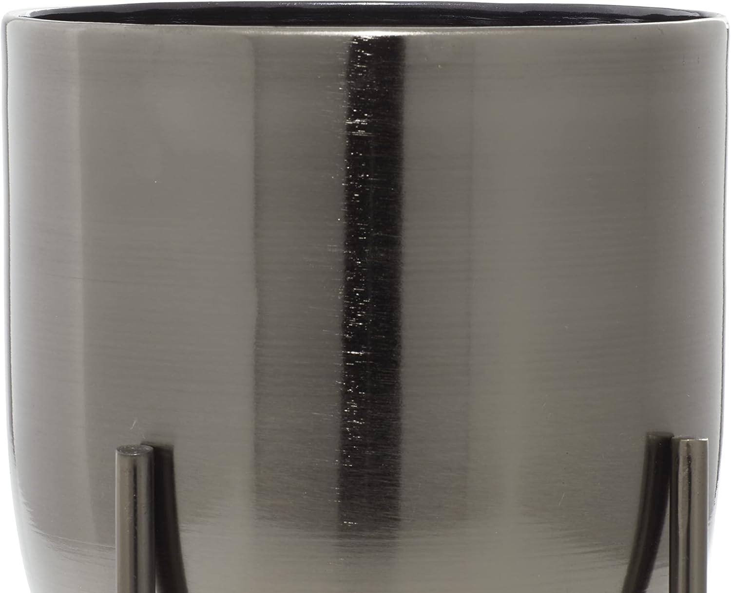 Deco 79 Metal Round Planter with Removable Stand, Set of 2 16", 13"H, Black