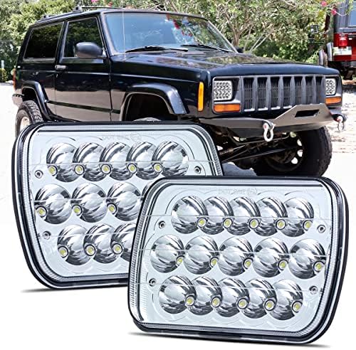 LEDMIRCY 5X7 LED Headlights, H6054 Headlights 7x6 Hi/Low Light 2PCS | Automotive Headlight Rectangular Assemblies 7x6 Replacement Headlamp for Truck Chevy Cherokee Tacoma Ford Van Sedans