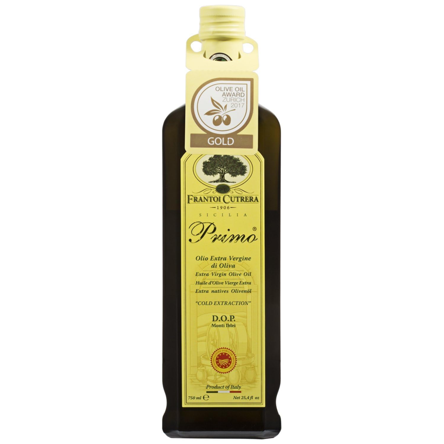 Frantoi Cutrera Primo Cold Extracted Italian Extra Virgin Olive Oil Cold Pressed, Polyphenol Rich Olive Oil