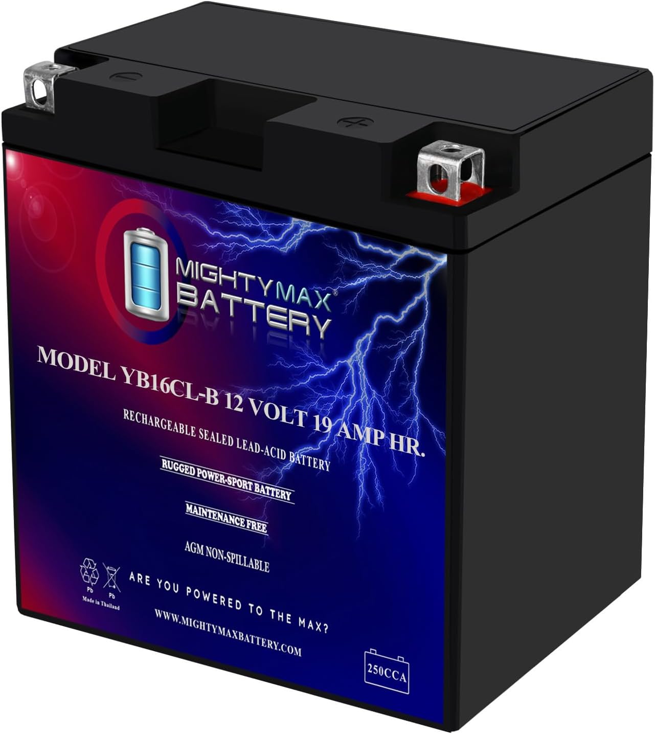 Mighty Max Battery YB14L-A2 -12 Volt 12 AH, 210 CCA, Rechargeable Maintenance Free SLA AGM Motorcycle Battery