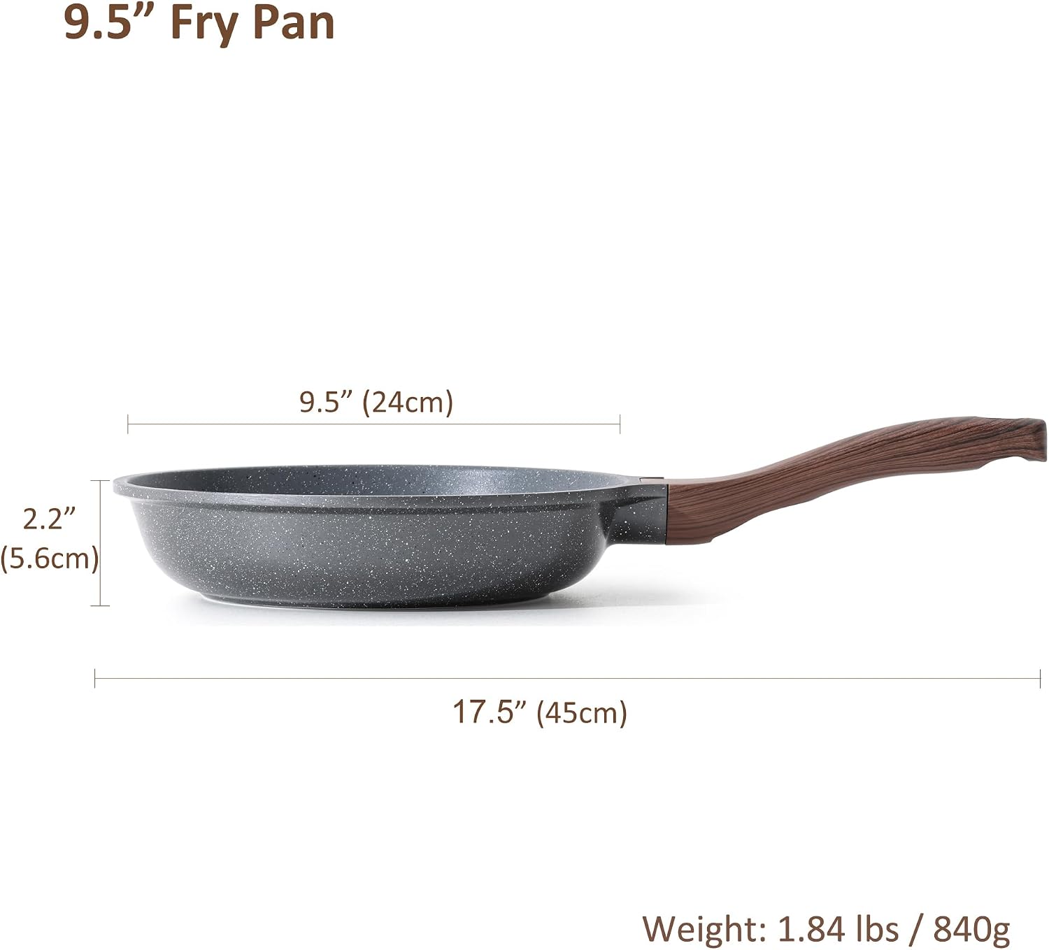 SENSARTE Nonstick Frying Pan Skillet, Swiss Granite Coating Omelette Pan, Healthy Stone Cookware Chef's Pan