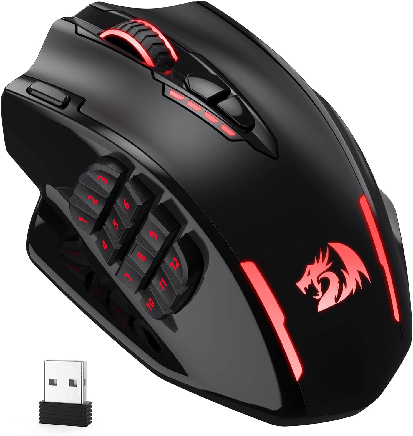 Redragon M908 Wired MMO RGB Gaming Mouse 12400 DPI Remapping Keys | Stable Lag-Free Connection, Redefine Keybinding Macro, Vibing Backlight, Ergonomic Grip Body Comfort