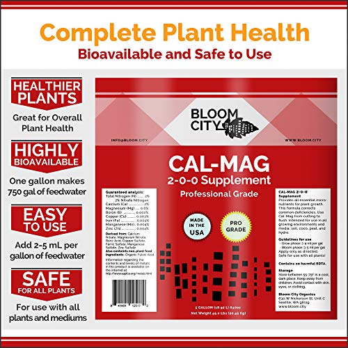 Bloom City Professional Grade Ultra Pure Cal-Mag Fertilizer, (32 oz) | Helps Reduce Blossom End Rot, Corrects Deficiencies, Boost Calcium Uptake, Made for Hydro & Soil, Supports Tomatoes & Peppers