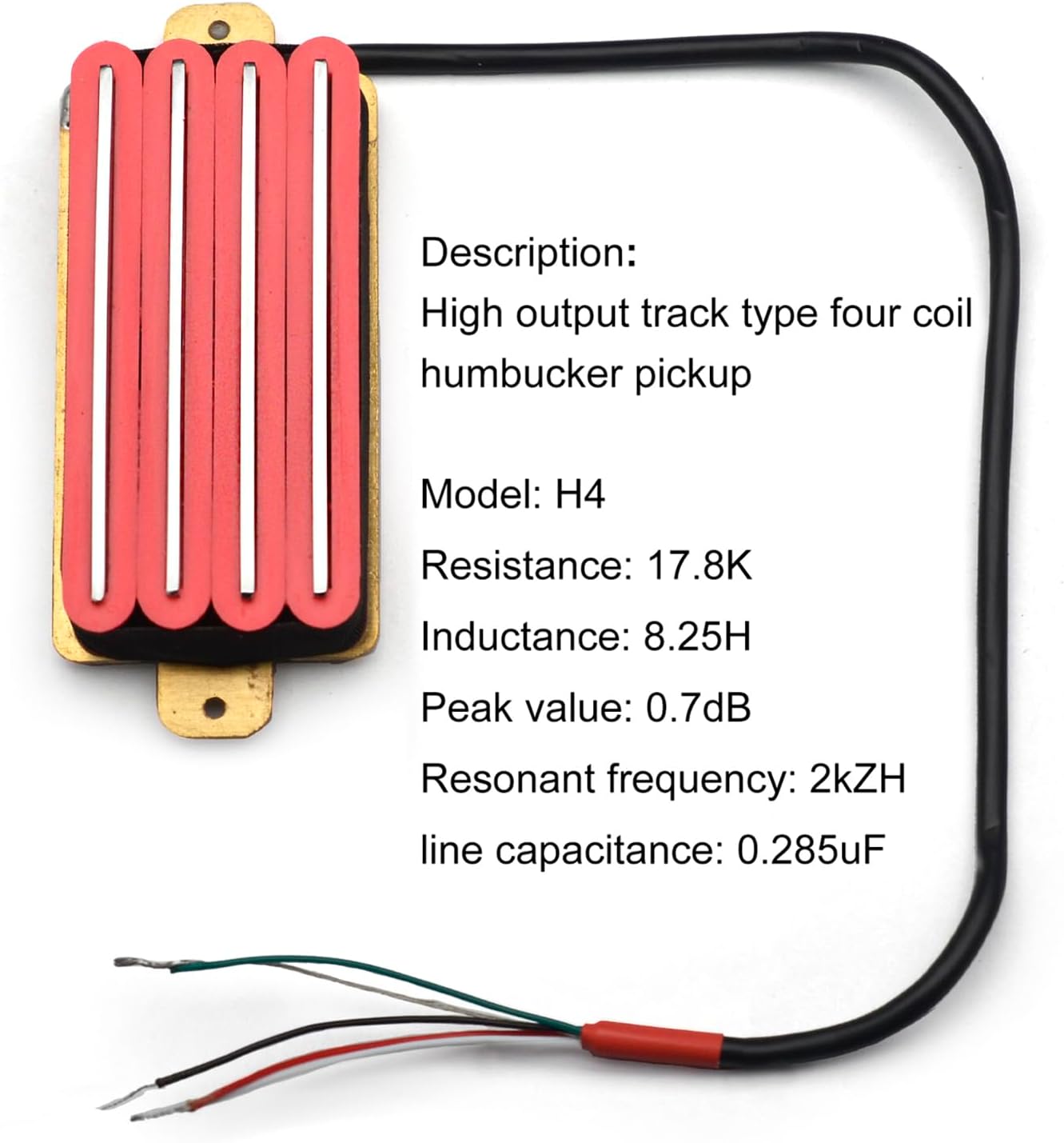 SAPHUE 2-Dual Blade Electric Guitar High Output Track Type Four Coil Humbucker Pickup Black