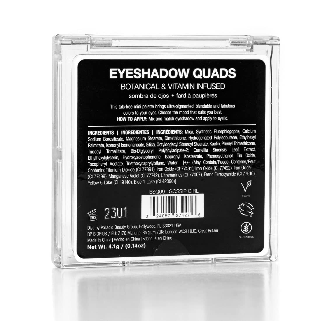 Palladio Eyeshadow Quads, Velvety Pigmented Blendable Matte, Metallic and Shimmer Finishes, Creamy Formula, Four Way Quad Eye Shadow Palette, Talc-Free (Ballerina)