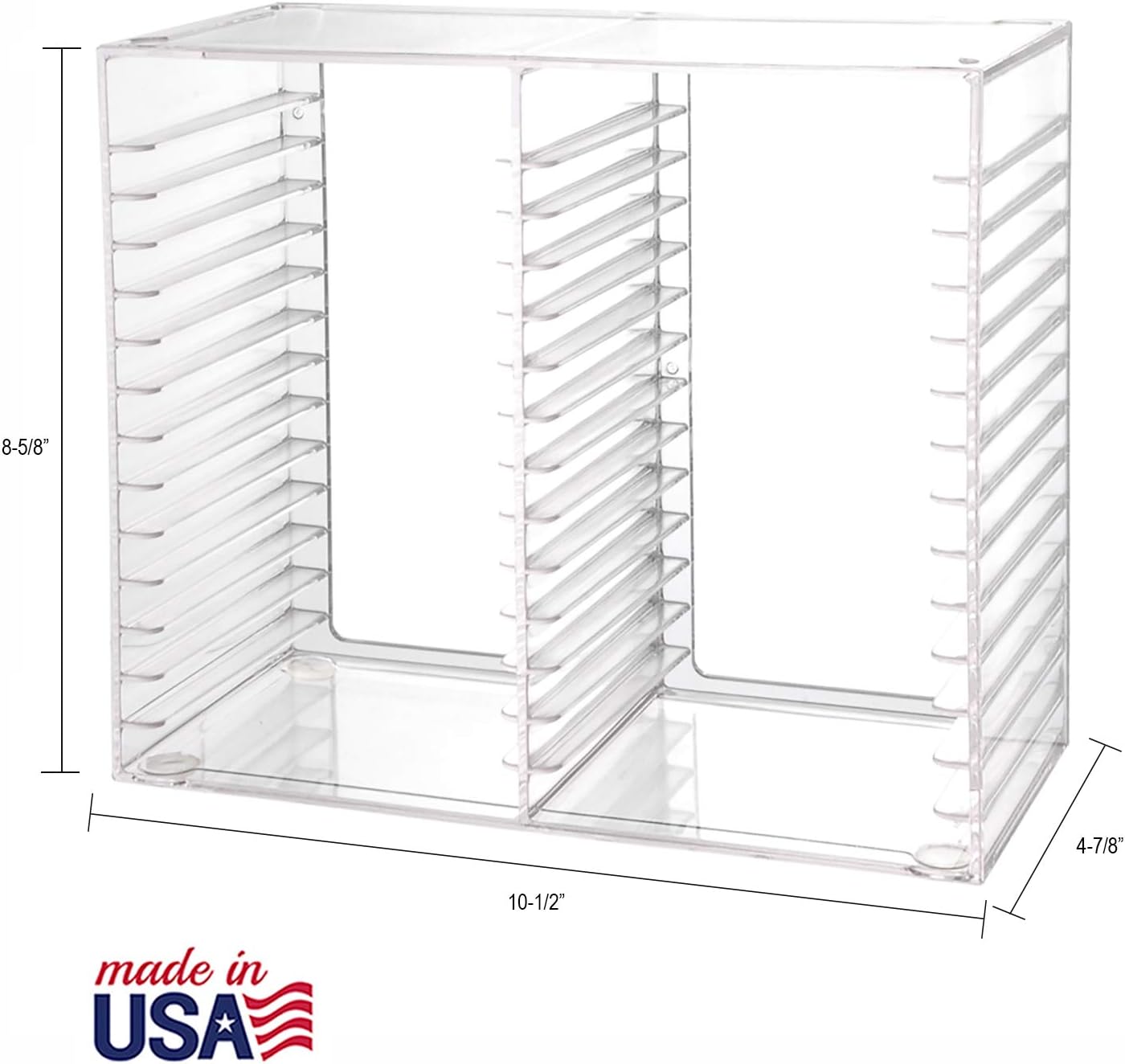 STORi Stackable Clear Plastic CD Organizer with Rubber Feet | Rectangular Jewel Cases Holder Perfect for Theatre Room | Holds up to 30 CD Cases