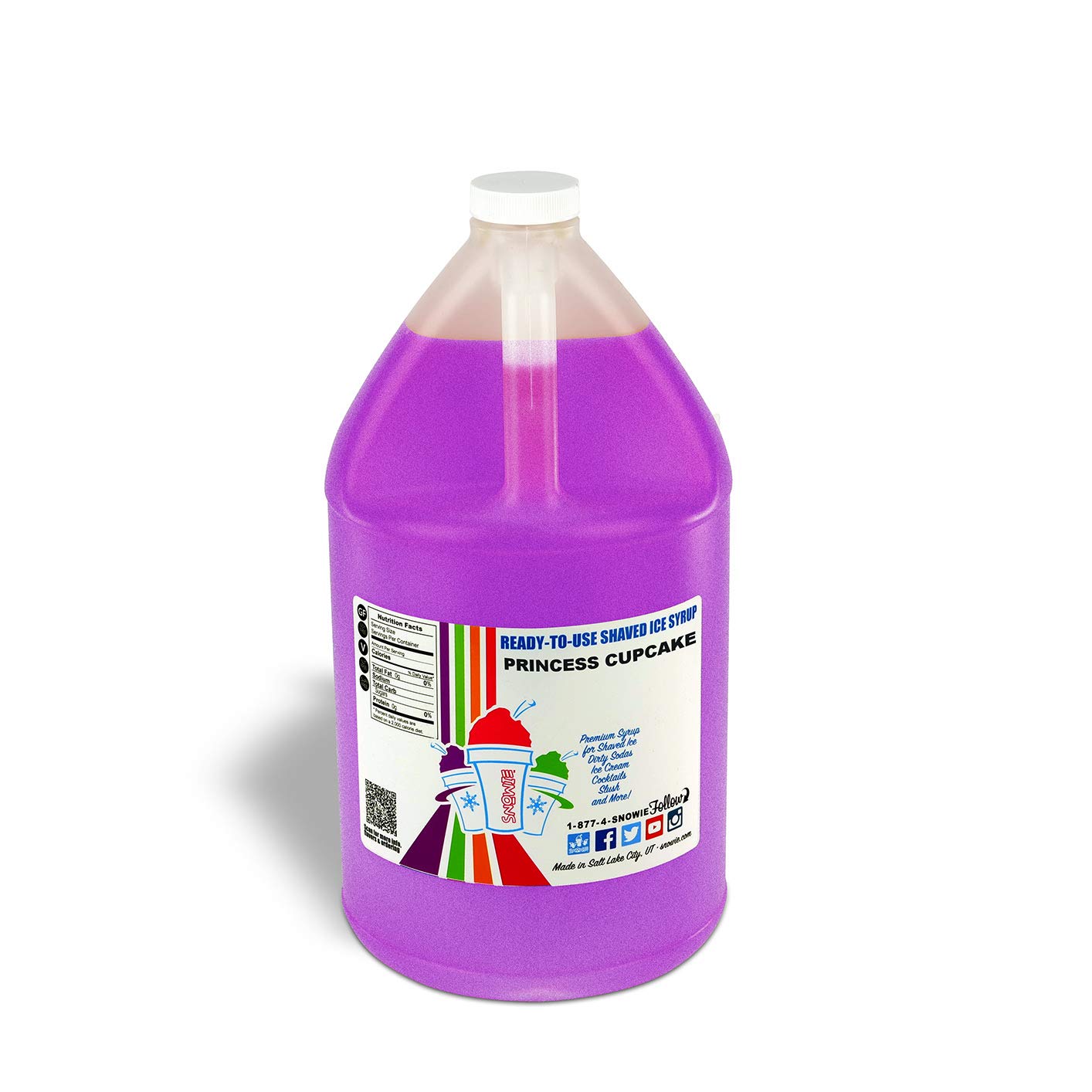 SNOWIE Ready to Use Shaved Ice Snow Cone Syrup - Gallon (Cotton Candy Pink)