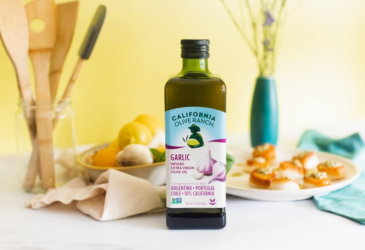California Olive Ranch, Garlic Flavored Extra Virgin Olive Oil, 750mL (Pack of 1)