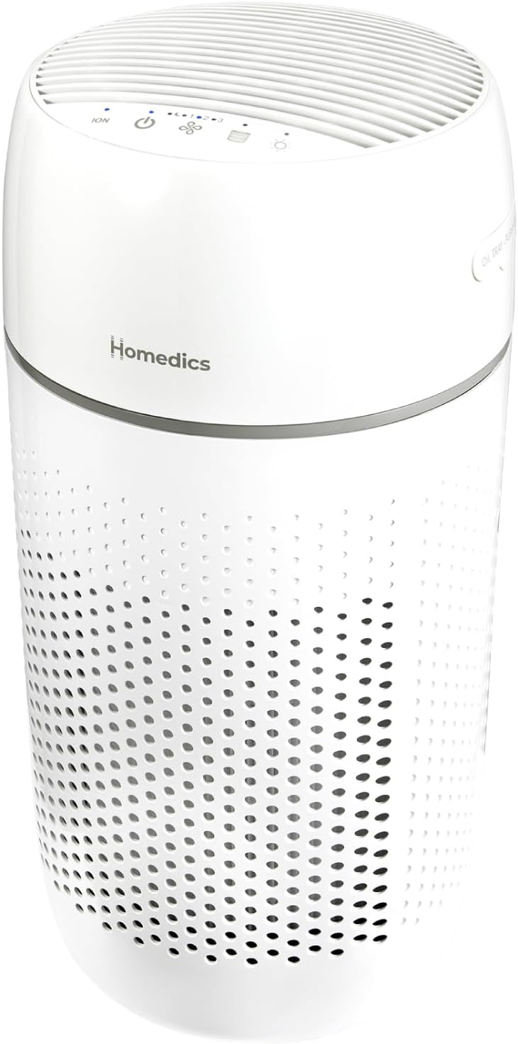 Homedics 5-in-1 PetPlus UV-C Air Purifier, HEPA Filter for 266 Sq Ft Room