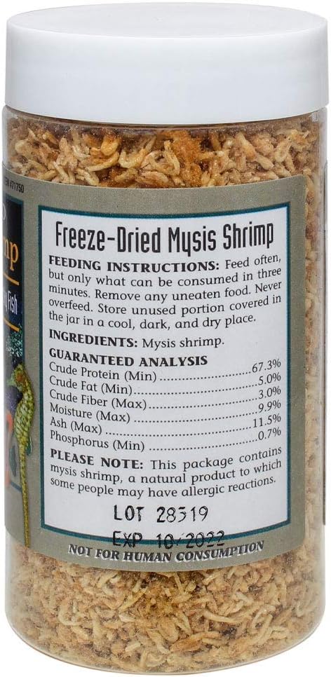 San Francisco Bay Brand Freeze-Dried Mysis Shrimp - Premium Fish Food for Live Fish, Shrimp Food