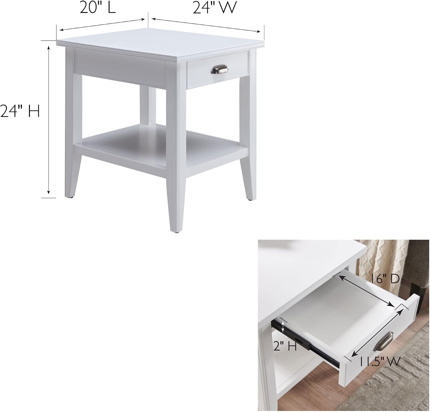 Leick Home Shield Wedge End Table, 21", Glazed Auburn