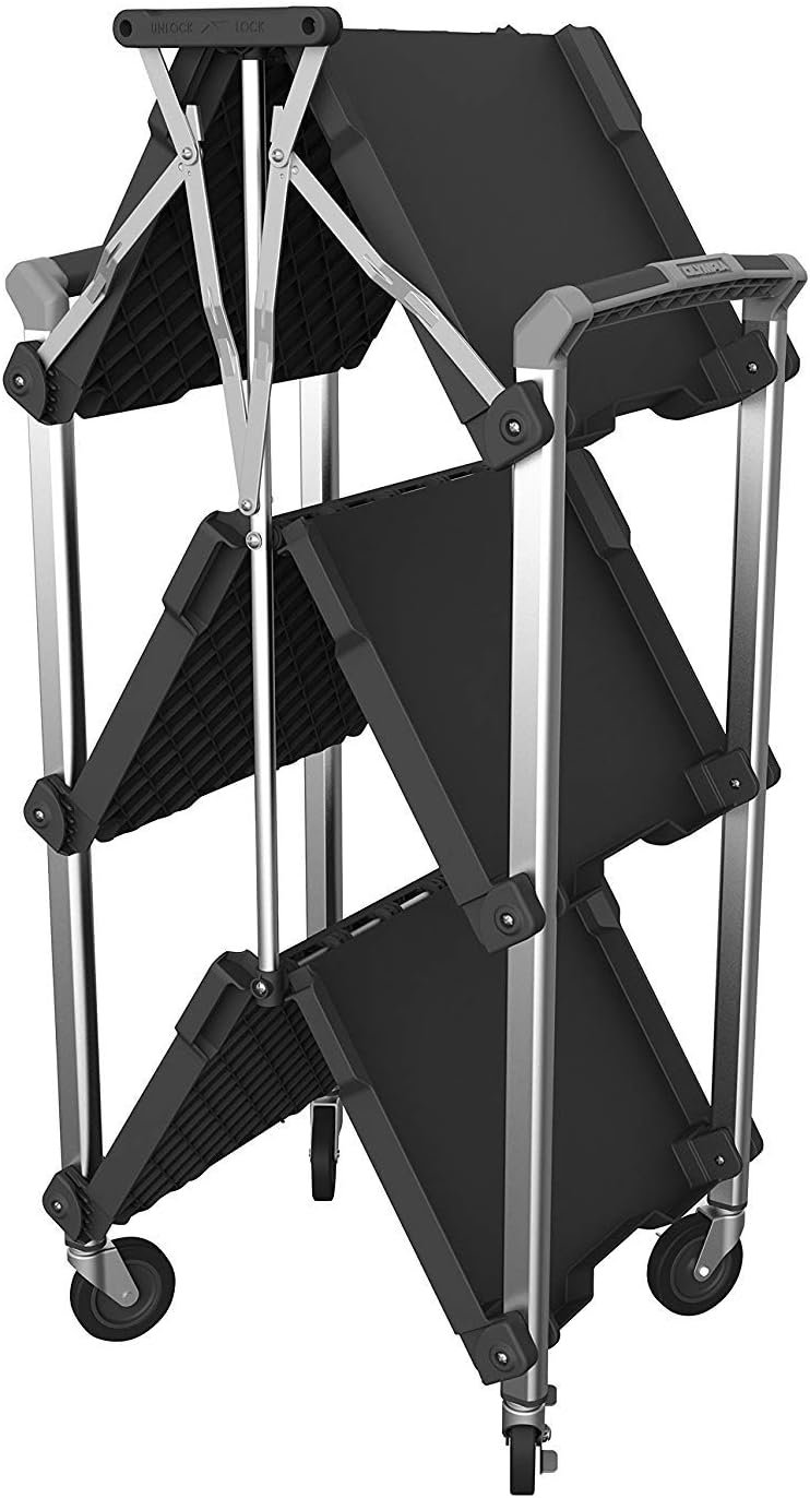 Olympia Tools 85-188 Pack-N-Roll Folding Collapsible Service Cart, 150LB Capacity, Black