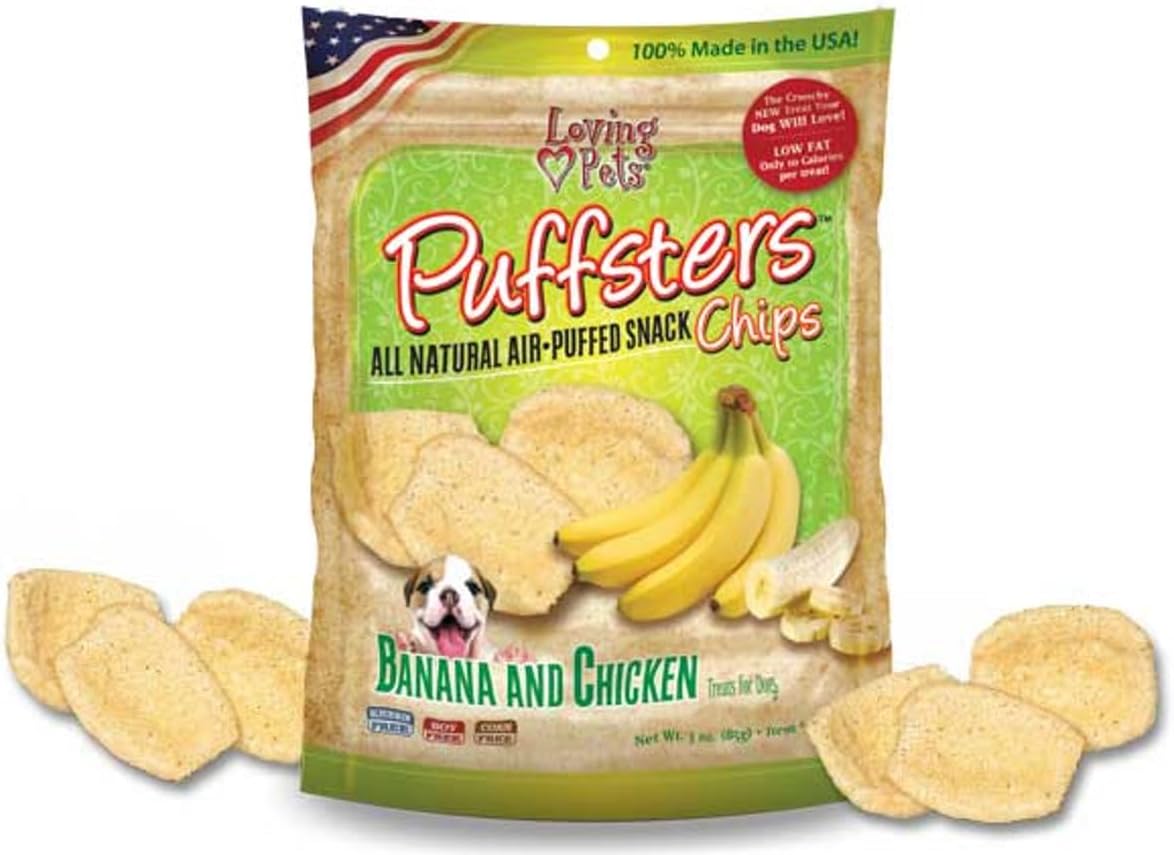 Loving Pets Puffsters Banana Chicken Treats for Dogs (4 oz), (5110)