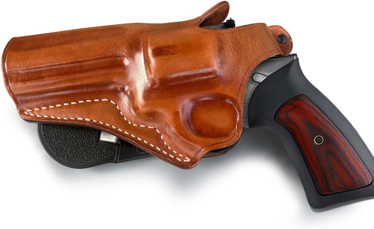 Masc Premium Leather OWB Paddle Holster for with Thumb Break Fits, GP-100 4.2-inch, Brown #1033#
