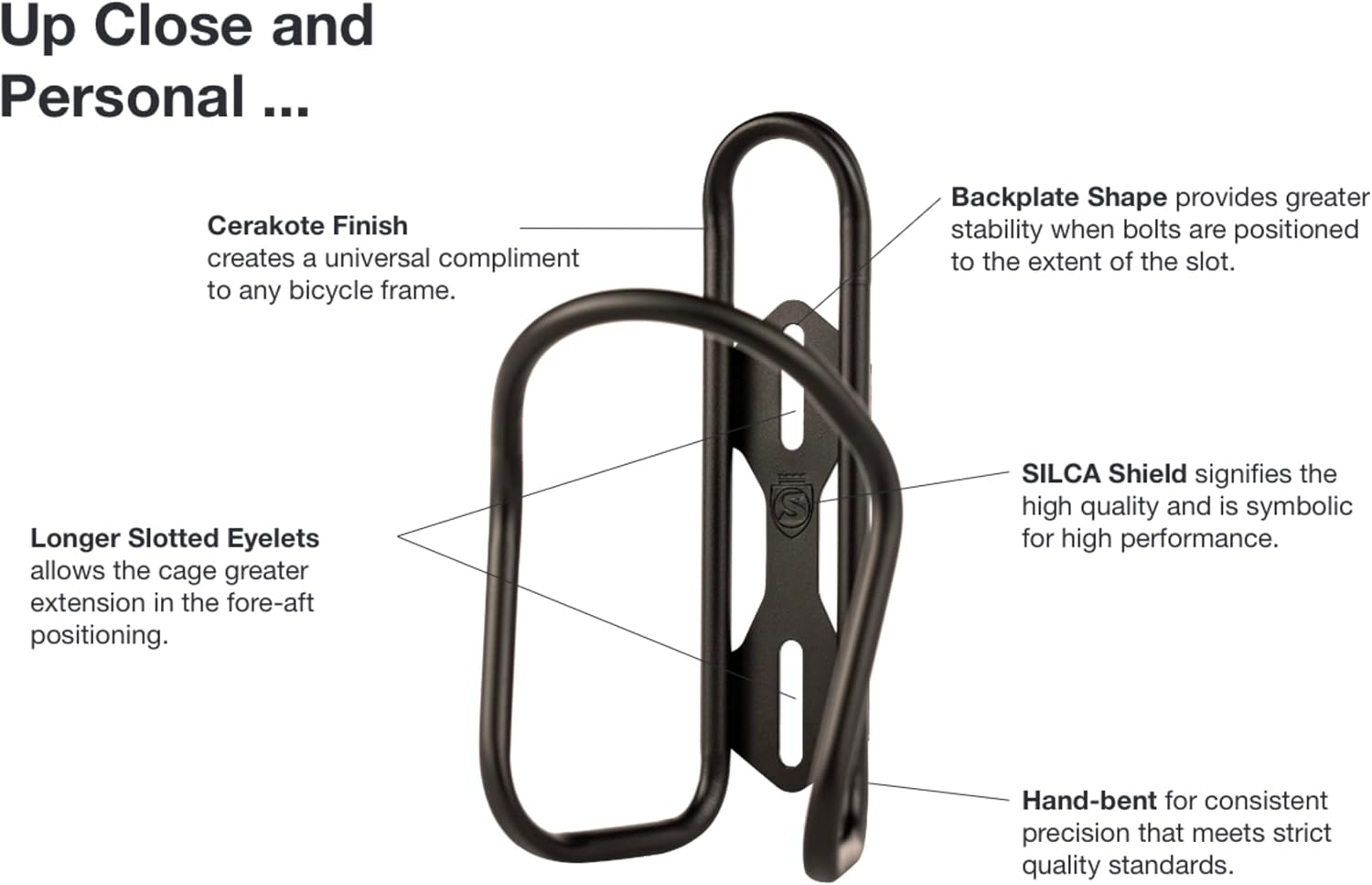 SILCA Sicuro Titanium Bike Water Bottle Holder, Lightweight - Silver