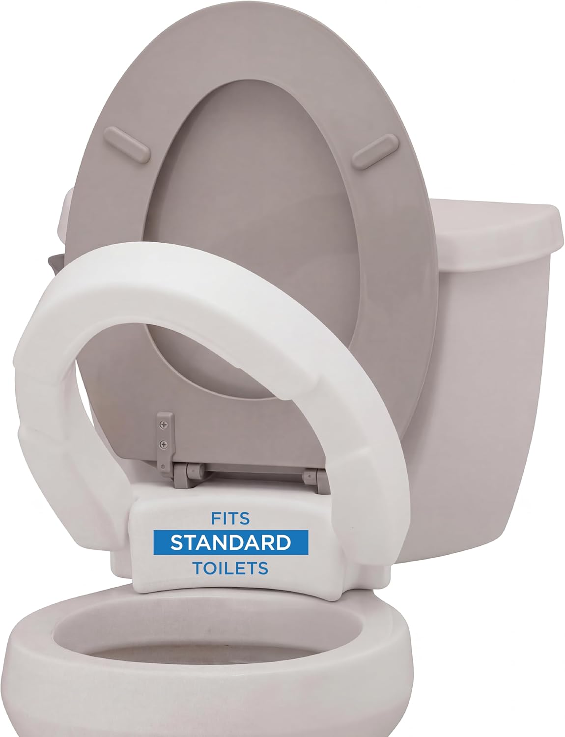 NOVA Raised Toilet Seat for Seniors & Post-Surgery Recovery – Elongated Bolt-On Under-Seat Design Uses Existing Toilet Seat & Lid, 3.5” Elevation, 300 lb Capacity, Durable Plastic, Easy Install