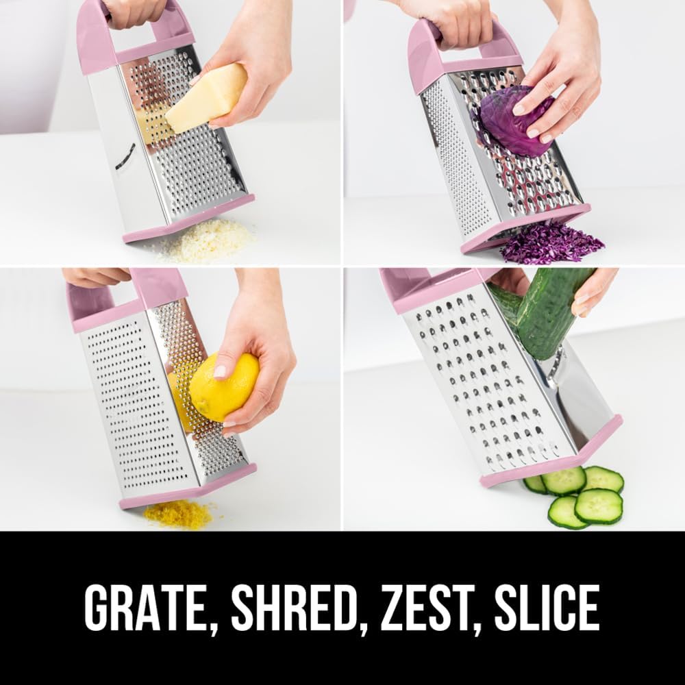 GORILLA GRIP® XL 4-Sided Stainless Steel BPA-Free Cheese Grater, Black