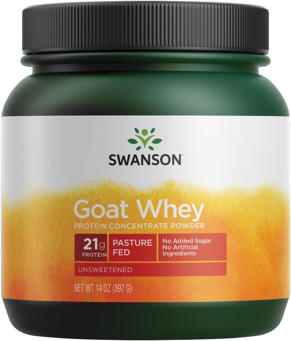 Swanson Goat Whey Protein Concentrate 14 Ounce (397 g) Pwdr | Protein from Goat Whey with a Full Amino Acid Profile Including the Nine Essentials