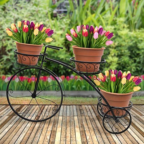 Sorbus® Garden Cart Stand & Flower Pot Plant Holder Display Rack, 6 Tiers, Parisian Style - Perfect for Home, Garden, Patio (Bronze)