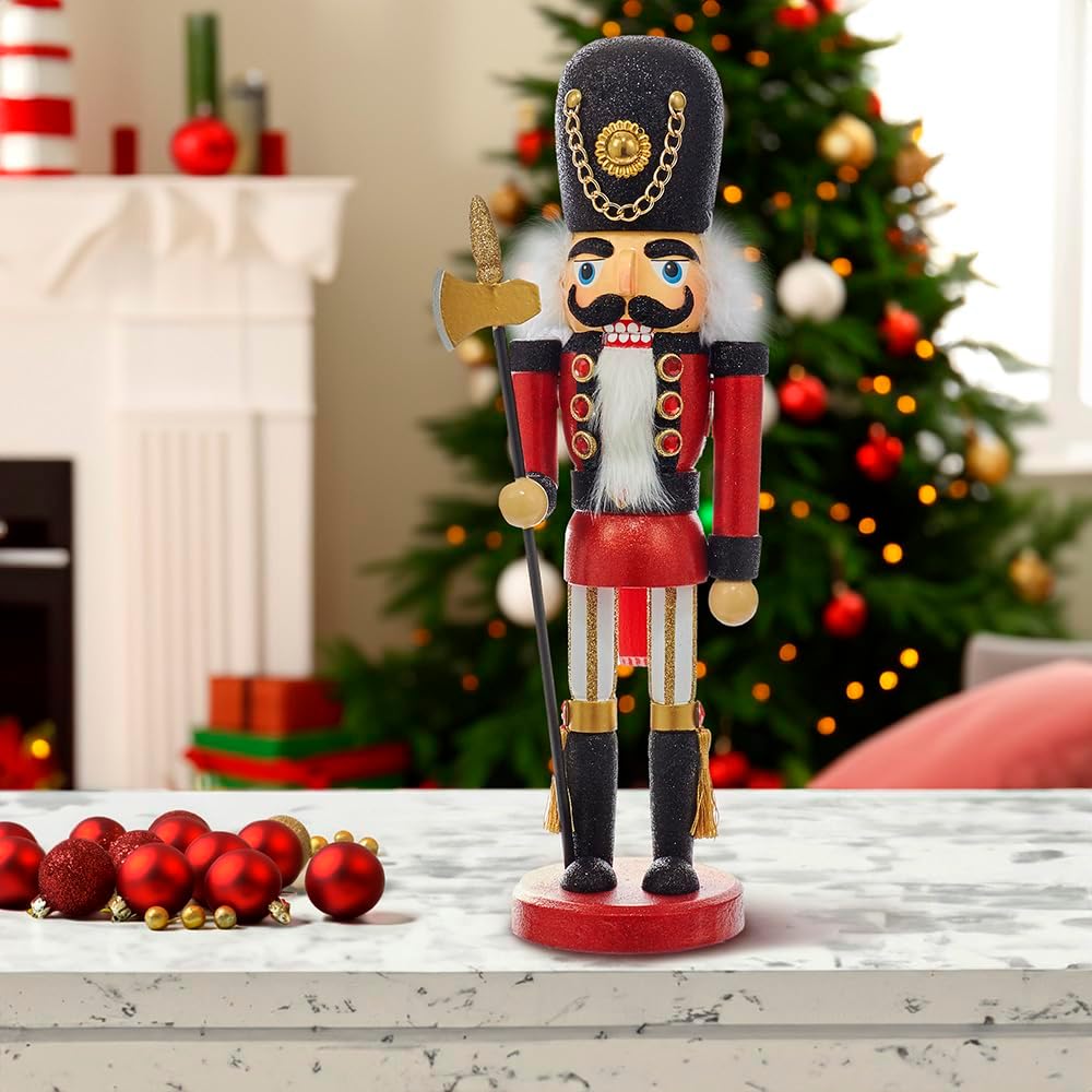 Kurt Adler HA0373 15" Hollywood Red & Black Soldier Nutcracker