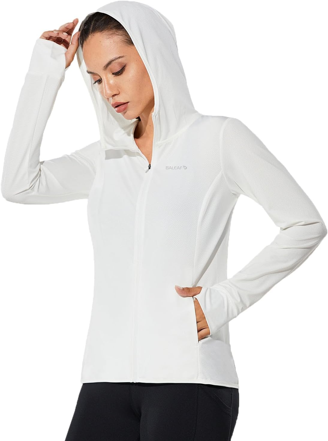 baleaf Women's Sun Protection Hoodie Jacket UPF 50+ Full Zip with Pocket