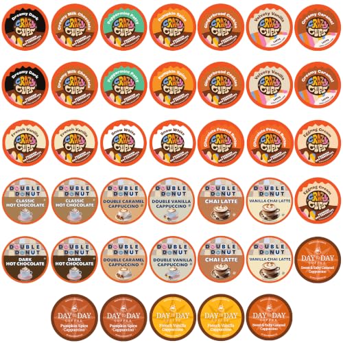 Perfect Samplers Coffee, Tea, Cider,Cappuccino For Keurig K Cups Brewers, Mix 40 Count