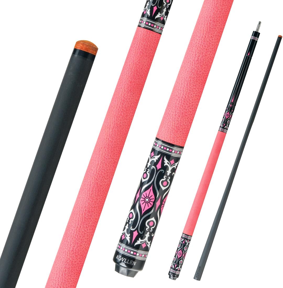 KONLLEN Carbon Fiber Pool Cue Stick 58-inch Professional Pool Sticks for Adults Full Carbon Technology Low Deflection Pool Cue Billiard Cues with 12.5mm Tip (Easy to Control, Pro Taper, Ultra-Smooth)